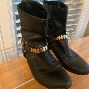Nine West Vintage America Collection Black Leather Moto Booties Boots | Size 9.5